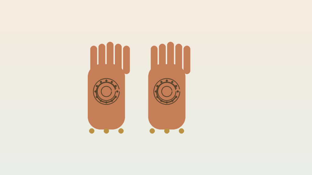 Hands with simple mehndi patterns for a joyful wedding tradition