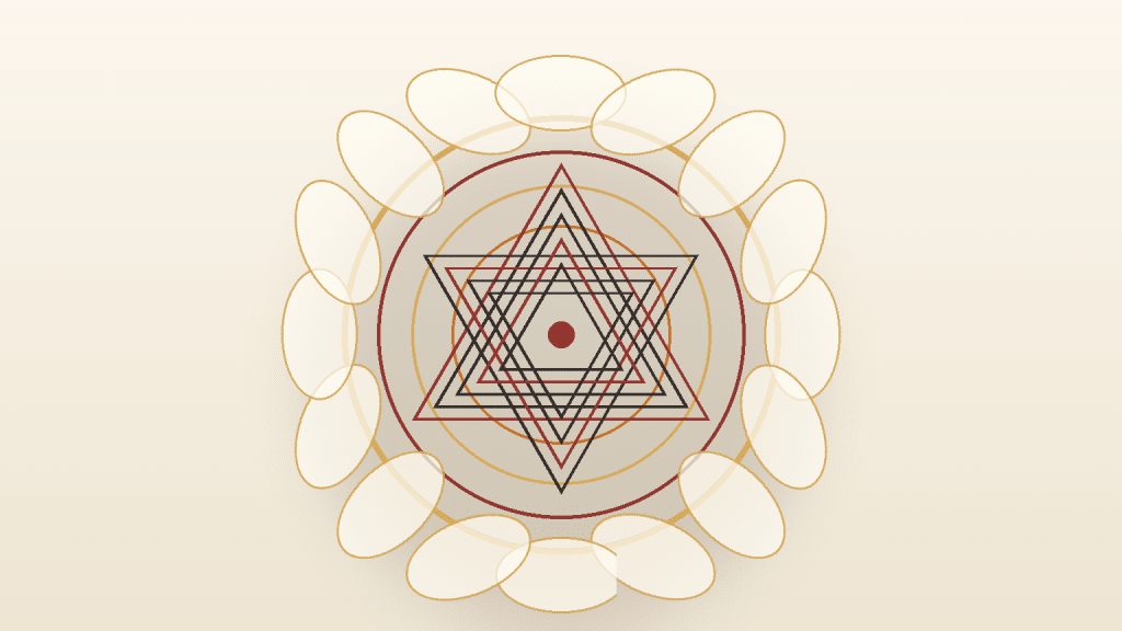 Simple Sri Chakra inspired devotional pattern for a calm article