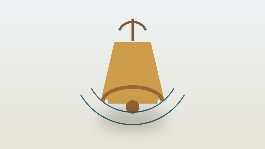 Temple bell shown as a symbol of devotion and focus