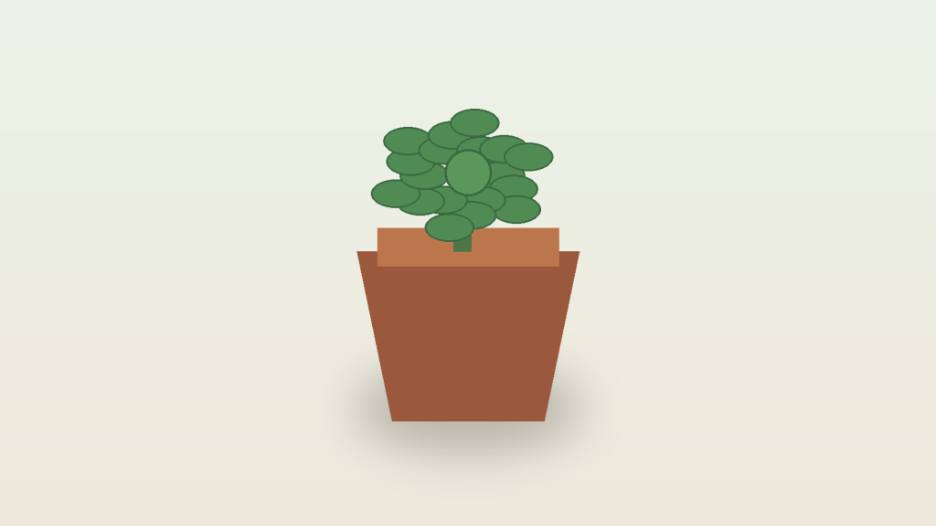 Tulasi plant in a small home pot for a peaceful family space